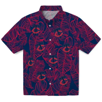 minnesota twins leaf outline navy hawaiian shirts best selling