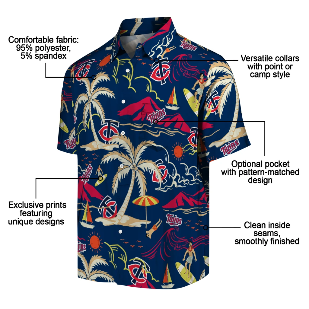 Minnesota Twins Hawaiian Shirt - Palm Tree Island minnesota twins palm tree island navy hawaiian shirts new arrival