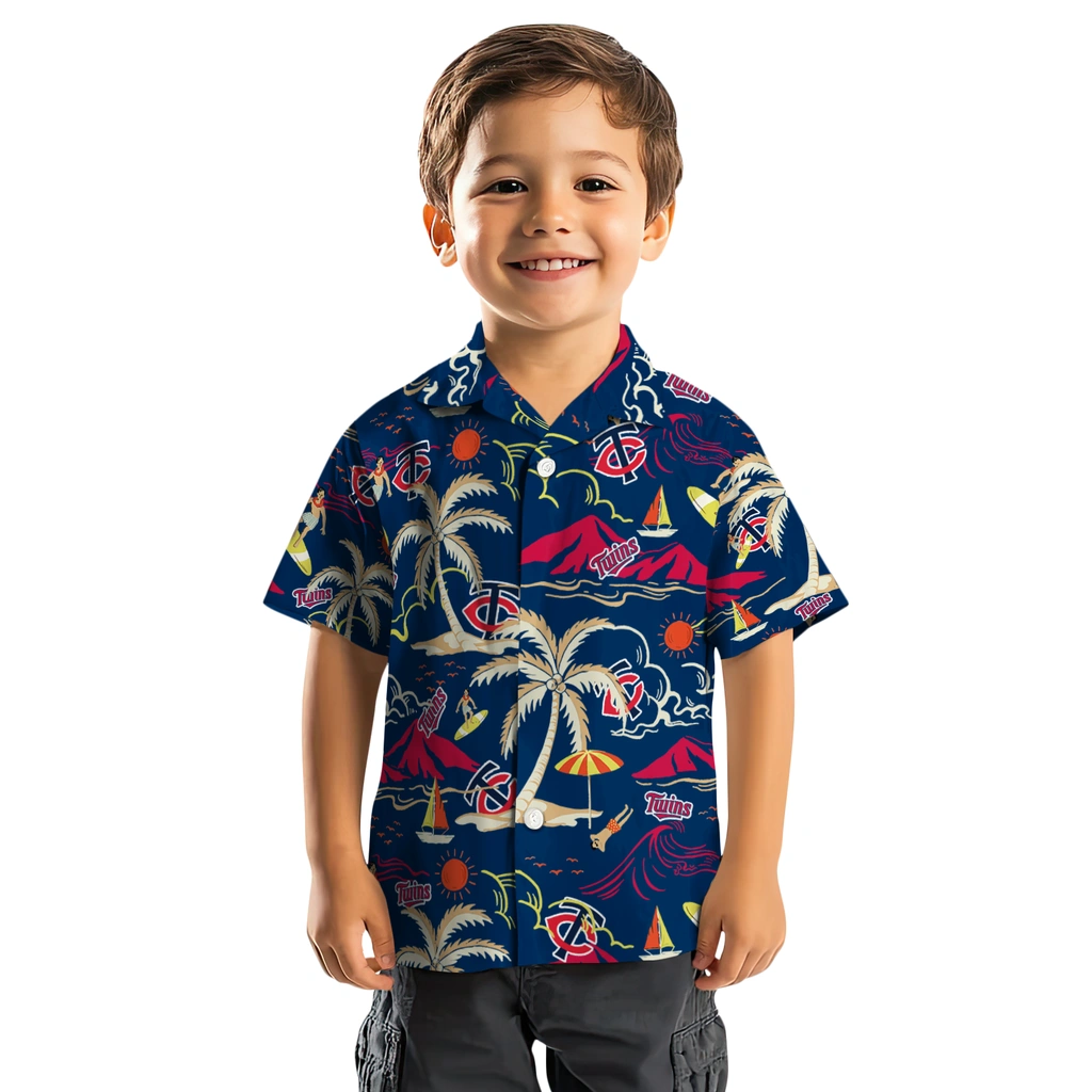 Minnesota Twins Hawaiian Shirt - Palm Tree Island minnesota twins palm tree island navy hawaiian shirts top rated