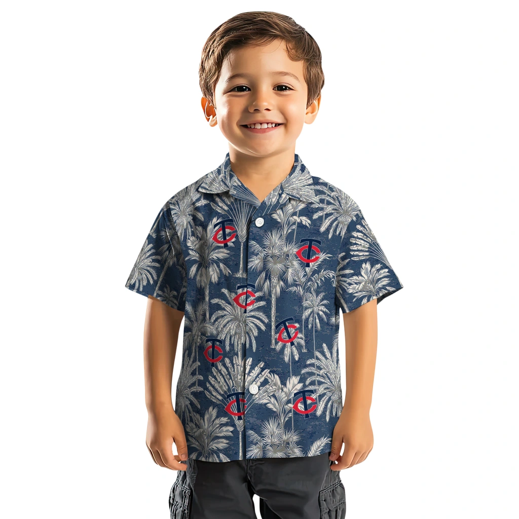 Minnesota Twins Hawaiian Shirt - Vintage Palm Tree minnesota twins palm shadows navy hawaiian shirts top rated