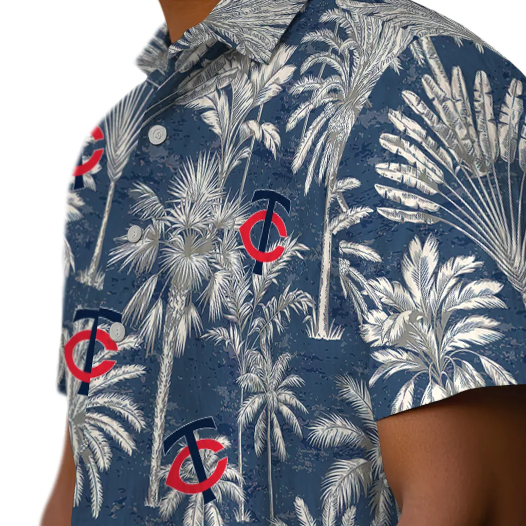Minnesota Twins Hawaiian Shirt - Vintage Palm Tree minnesota twins palm shadows navy hawaiian shirts trendy