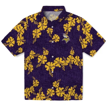 minnesota vikings hibiscus petals purple hawaiian shirts best selling