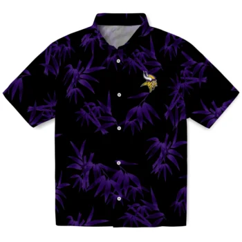 minnesota vikings bamboo branches purple black hawaiian shirts best selling