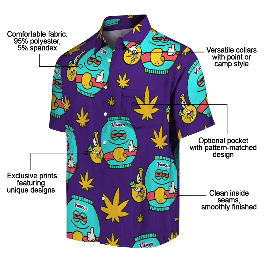 Minnesota Vikings Hawaiian Shirt - Chill Vibe minnesota vikings bong smile purple hawaiian shirts new arrival