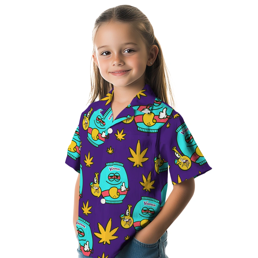 Minnesota Vikings Hawaiian Shirt - Chill Vibe minnesota vikings bong smile purple hawaiian shirts premium grade