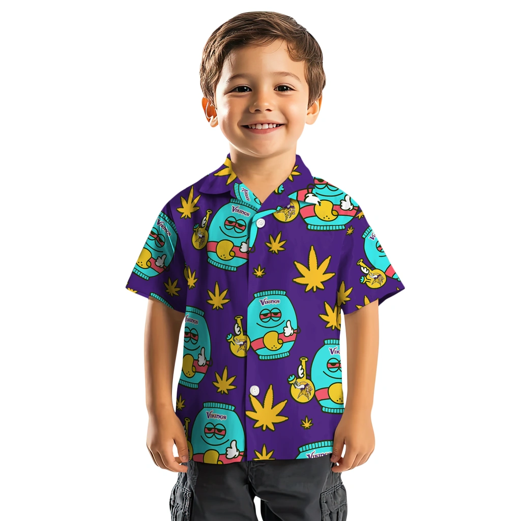 Minnesota Vikings Hawaiian Shirt - Chill Vibe minnesota vikings bong smile purple hawaiian shirts top rated