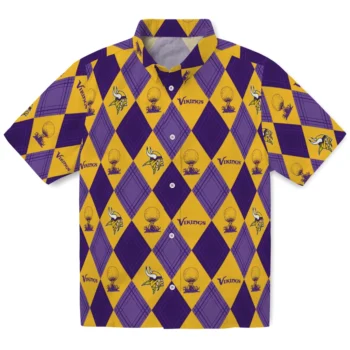 minnesota vikings balloon plaid purple hawaiian shirts best selling
