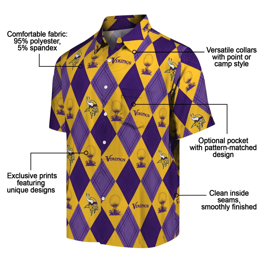 Minnesota Vikings Hawaiian Shirt - Golfing Plaid minnesota vikings balloon plaid purple hawaiian shirts new arrival