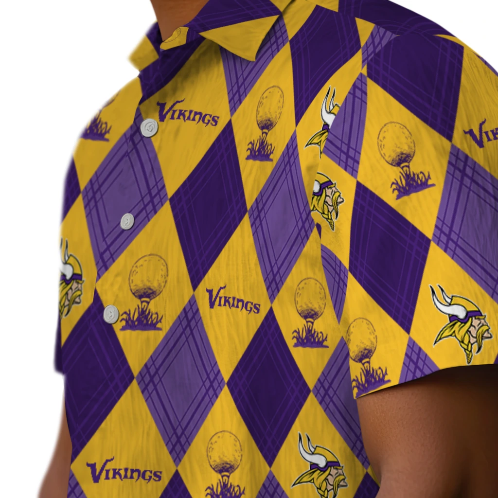 Minnesota Vikings Hawaiian Shirt - Golfing Plaid minnesota vikings balloon plaid purple hawaiian shirts trendy