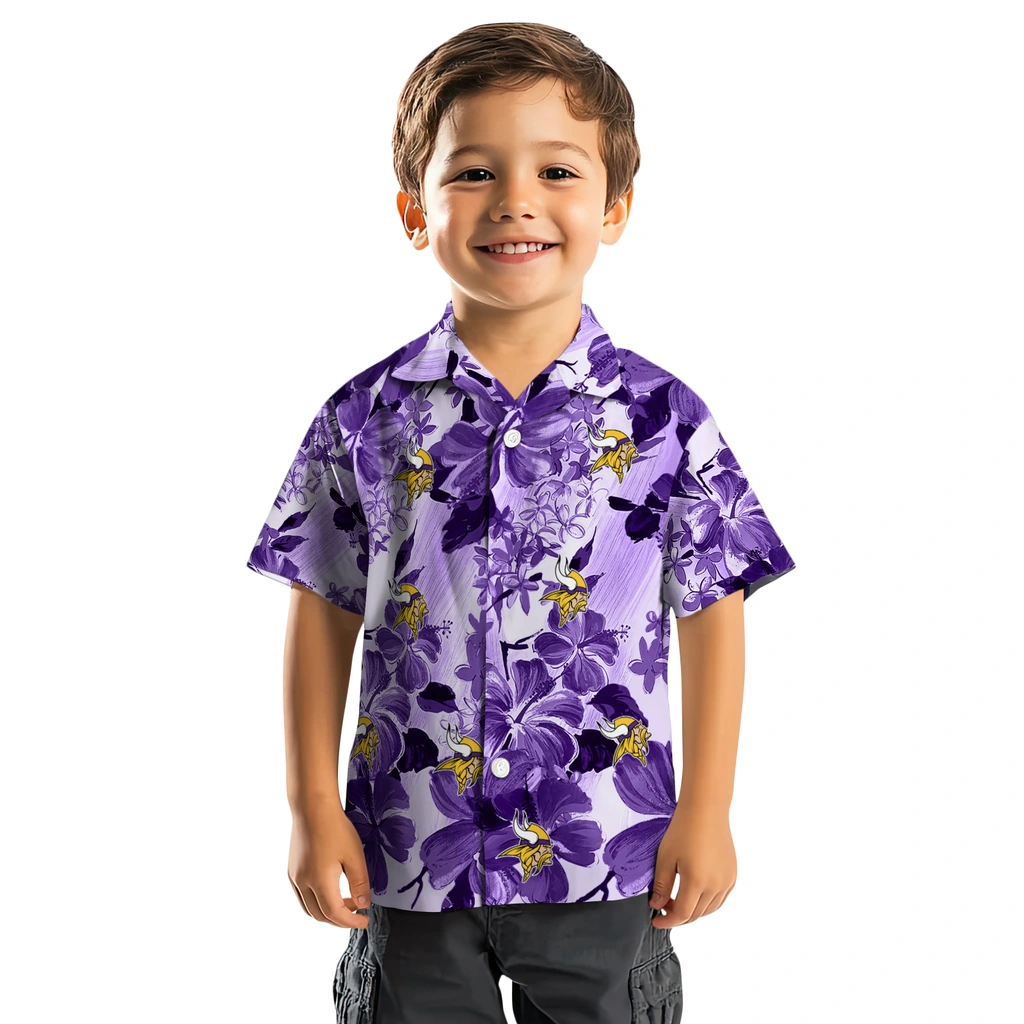 Minnesota Vikings Hawaiian Shirt - Hibiscus Arrangement minnesota vikings hibiscus arrangement purple hawaiian shirts top rated