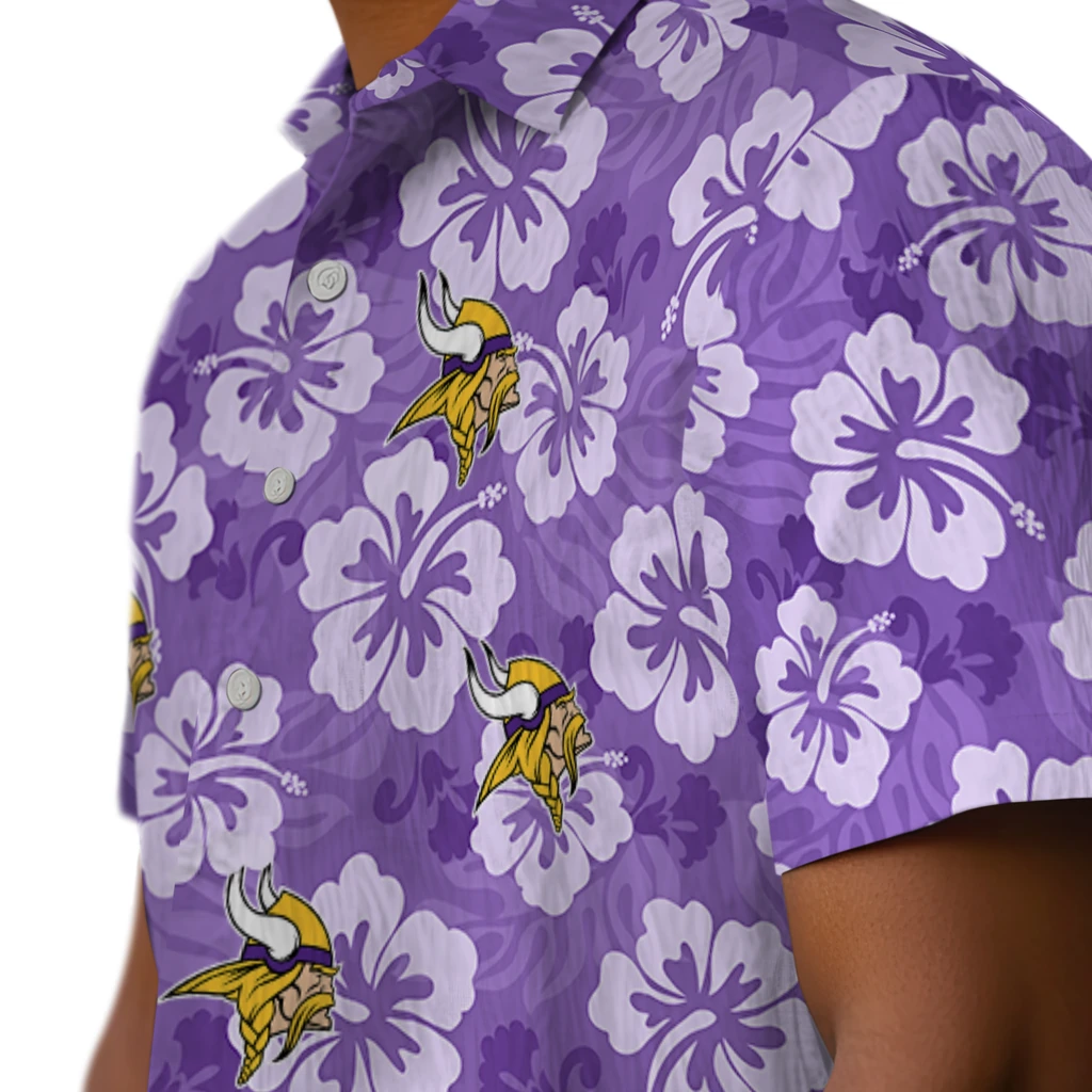 Minnesota Vikings Hawaiian Shirt - Hibiscus Cluster minnesota vikings hibiscus cluster purple hawaiian shirts trendy