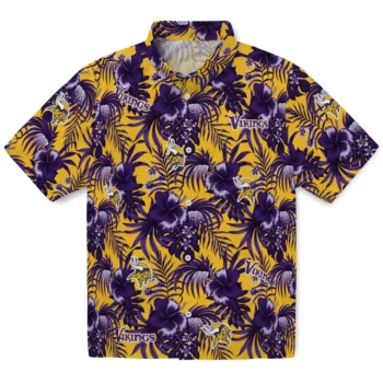 minnesota vikings hibiscus exotic purple hawaiian shirts best selling