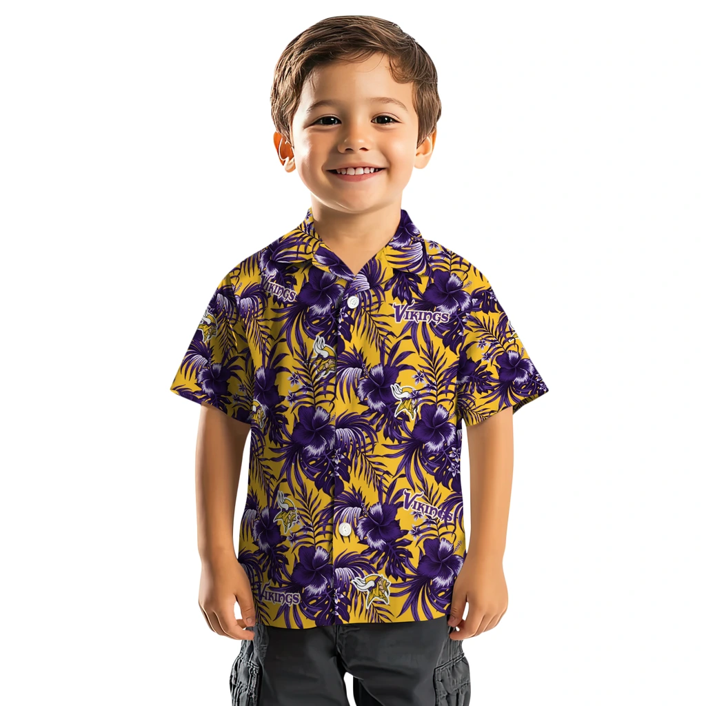 Minnesota Vikings Hawaiian Shirt - Hibiscus Exotic minnesota vikings hibiscus exotic purple hawaiian shirts top rated