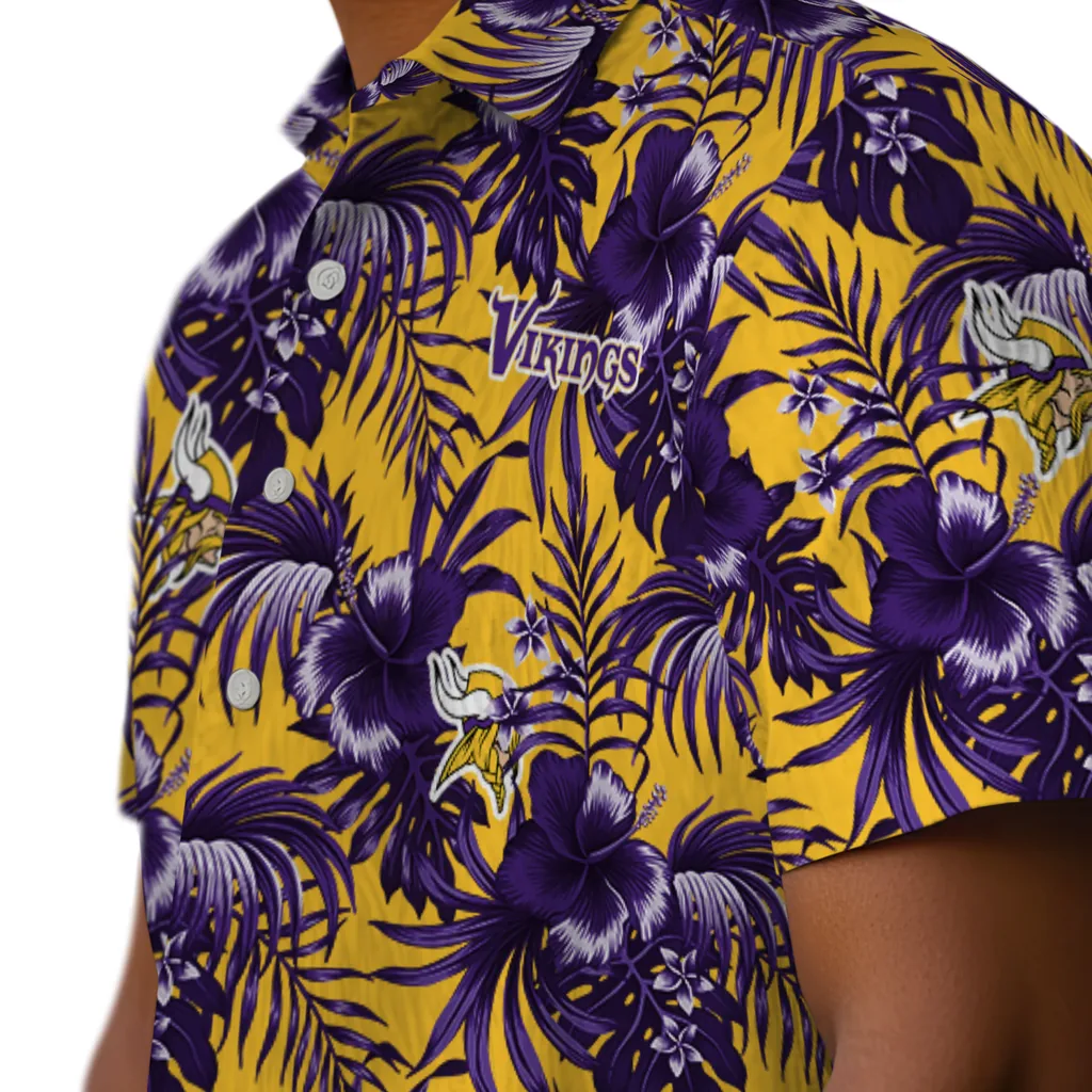 Minnesota Vikings Hawaiian Shirt - Hibiscus Exotic minnesota vikings hibiscus exotic purple hawaiian shirts trendy