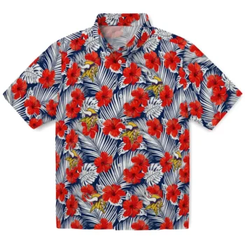 minnesota vikings hibiscus fiesta red royal blue hawaiian shirts best selling