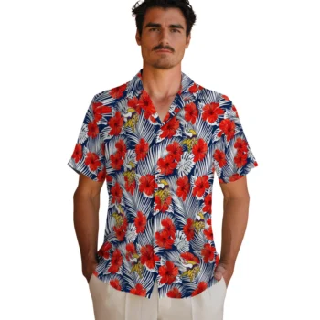 minnesota vikings hibiscus fiesta red royal blue hawaiian shirts fashion forward