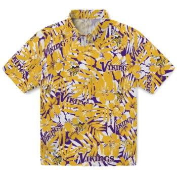 minnesota vikings hibiscus overlay hawaiian shirts best selling
