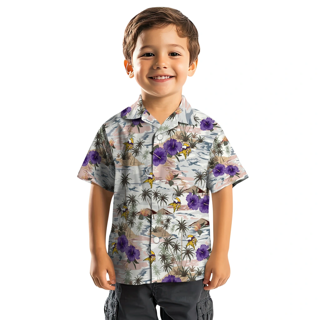 Minnesota Vikings Hawaiian Shirt - Hibiscus Seaside minnesota vikings hibiscus seaside white hawaiian shirts top rated