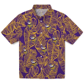 minnesota vikings leaf outline purple hawaiian shirts best selling