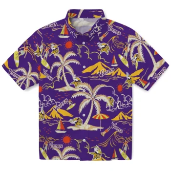 minnesota vikings palm tree island purple hawaiian shirts best selling