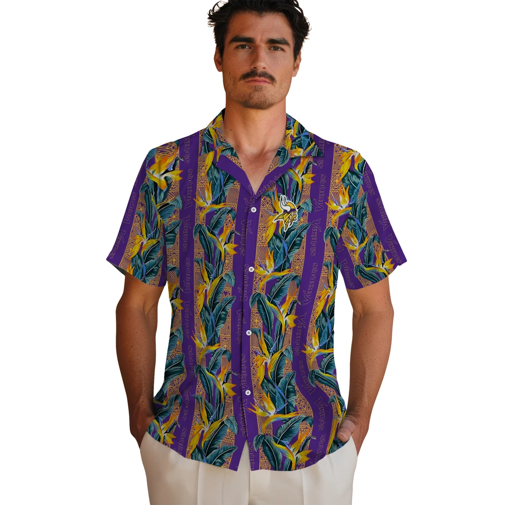Minnesota Vikings Hawaiian Shirt - Paradise Vines minnesota vikings paradise vines purple hawaiian shirts fashion forward