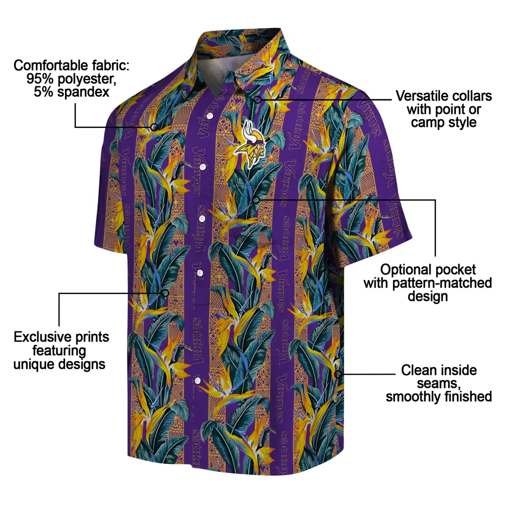 Minnesota Vikings Hawaiian Shirt - Paradise Vines minnesota vikings paradise vines purple hawaiian shirts new arrival