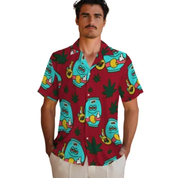 minnesota wild bong smile red hawaiian shirts fashion forward