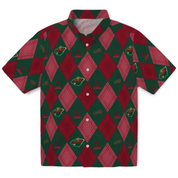 minnesota wild balloon plaid red hawaiian shirts best selling