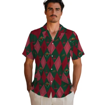 minnesota wild balloon plaid red hawaiian shirts fashion forward