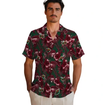minnesota wild hibiscus exotic red hawaiian shirts fashion forward