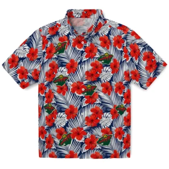 minnesota wild hibiscus fiesta red royal blue hawaiian shirts best selling