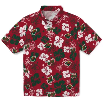 minnesota wild hibiscus bloom red hawaiian shirts best selling