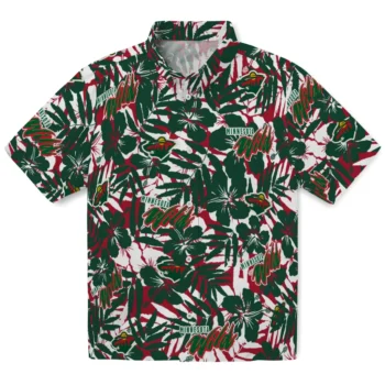 minnesota wild hibiscus overlay hawaiian shirts best selling
