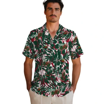 minnesota wild hibiscus overlay hawaiian shirts fashion forward