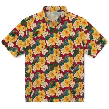 minnesota wild hibiscus tropics red yellow hawaiian shirts best selling
