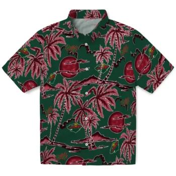 minnesota wild palm sunset hawaiian shirts best selling