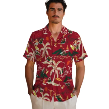 minnesota wild palm tree island red hawaiian shirts fashion forward