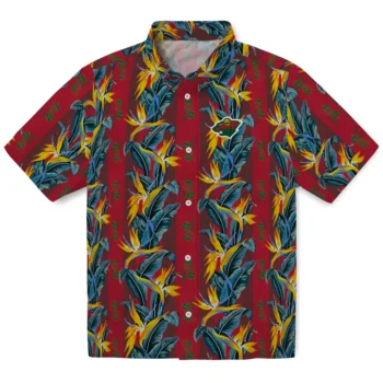 minnesota wild paradise vines red hawaiian shirts best selling
