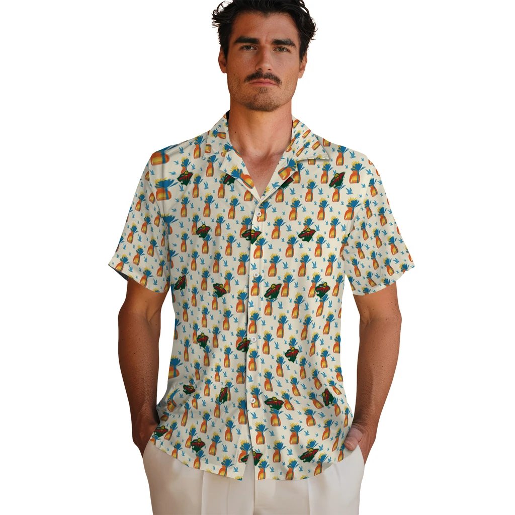 Minnesota Wild Hawaiian Shirt - Pineapple Delight minnesota wild pineapple delight beige hawaiian shirts fashion forward