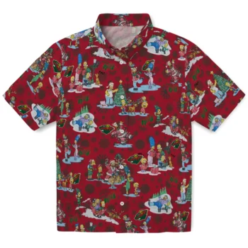 minnesota wild simpsons christmas red hawaiian shirts best selling