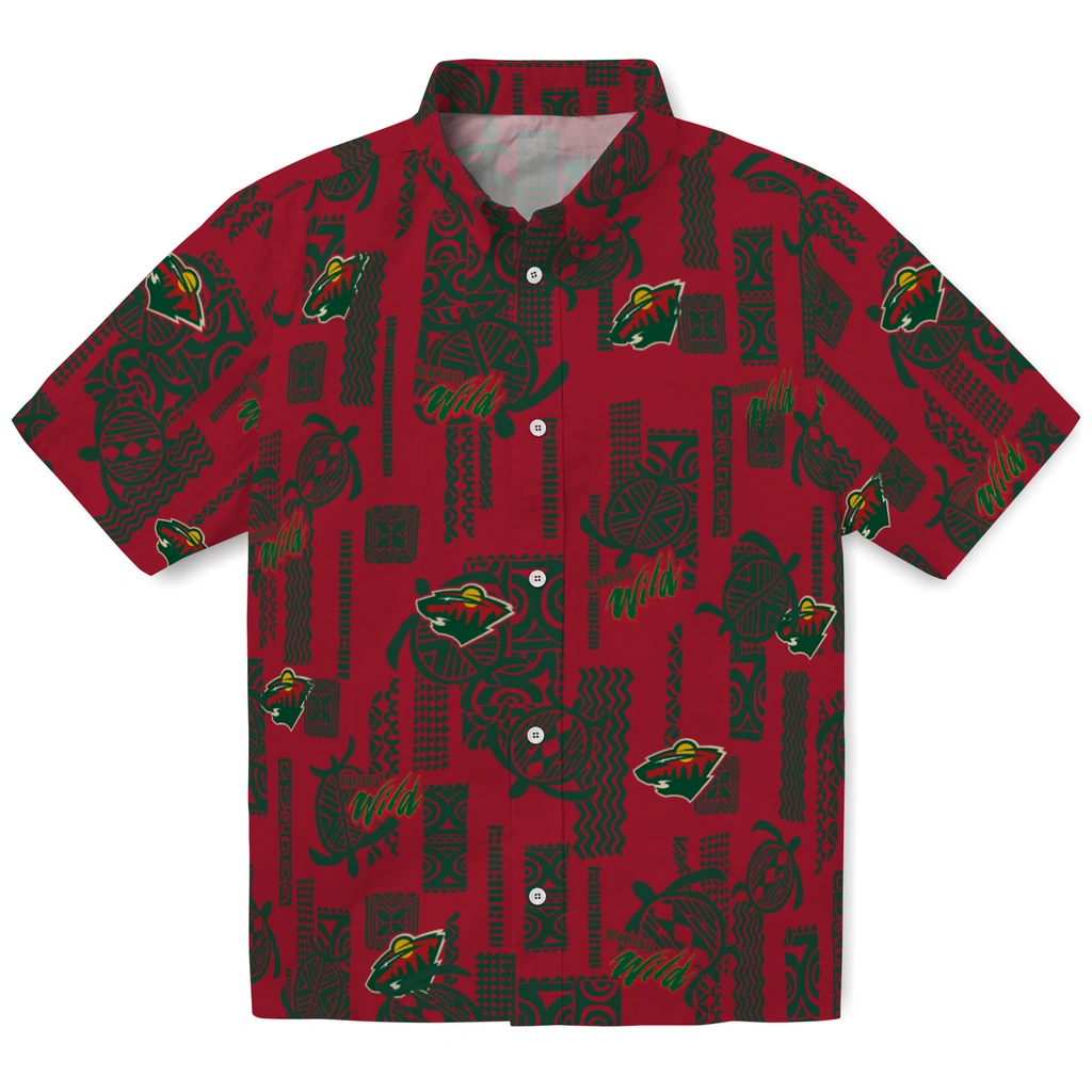Minnesota Wild Hawaiian Shirt - Turtle Lines minnesota wild turtle lines red hawaiian shirts best selling
