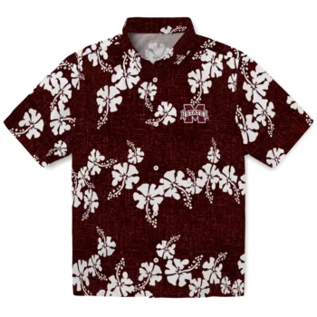 mississippi state bulldogs hibiscus petals maroon hawaiian shirts best selling