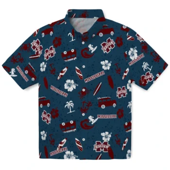 mississippi state bulldogs beach vibe navy hawaiian shirts best selling
