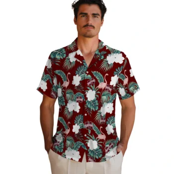 mississippi state bulldogs flamingo palms maroon hawaiian shirts fashion forward