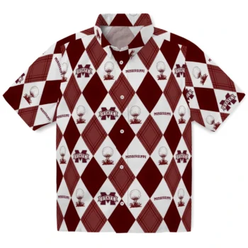 mississippi state bulldogs balloon plaid maroon hawaiian shirts best selling