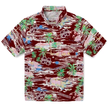 mississippi state bulldogs flamingo retreat maroon hawaiian shirts best selling