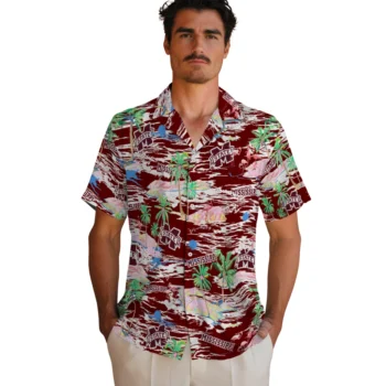 mississippi state bulldogs flamingo retreat maroon hawaiian shirts fashion forward
