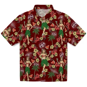 mississippi state bulldogs hawaiian girls design maroon hawaiian shirts best selling