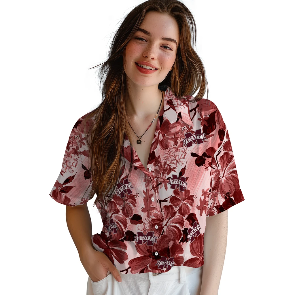 Mississippi State Bulldogs Hawaiian Shirt - Hibiscus Arrangement mississippi state bulldogs hibiscus arrangement maroon hawaiian shirts latest model