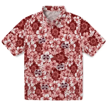 mississippi state bulldogs hibiscus blooms maroon hawaiian shirts best selling